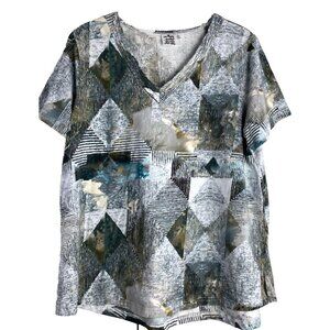 Parsley And Sage Top Womens Short Sleeve T Shirt Artsy Art To Wear Funky Boho L